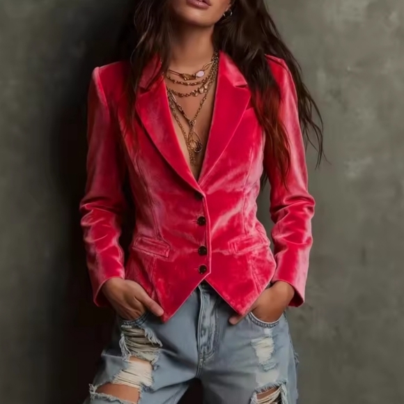 Velvet Raspberry Blazer - Picture 4 of 4